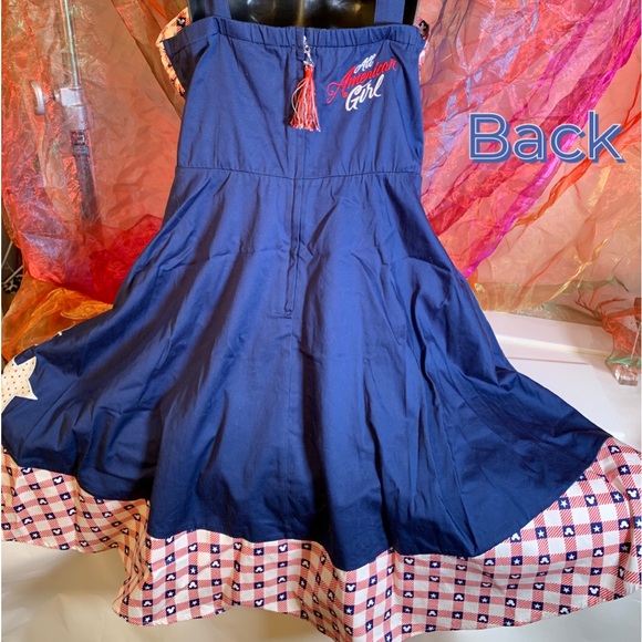 RARE Disney Parks “All American Girl” Dress NWT Patriotic Mickey Star Gingham - Picture 3 of 8